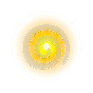 Glow light effect, explosion, glitter, spark, sun flash. Vector illustration.