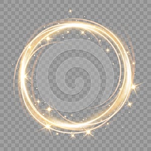 Glow light effect. Ribbon glint. Abstract rotational border lines. vector illustration