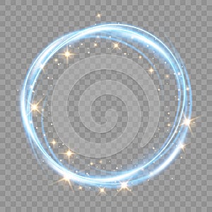 Glow light effect. Ribbon glint. Abstract rotational border lines. vector illustration