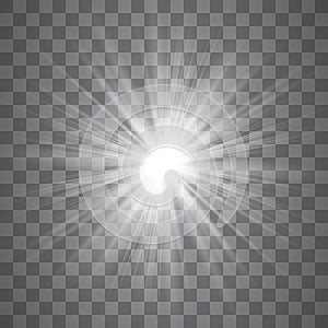 Glow light effect. Star burst with sparkles. Sun. Vector illustration.