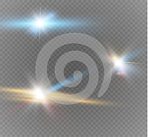 Glow light effect. Star burst with sparkles. Vector illustration.