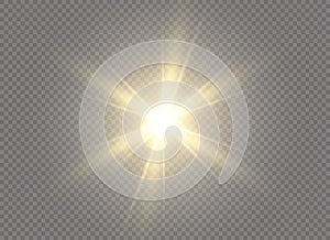 Glow light effect. Star burst with sparkles. Vector illustration.