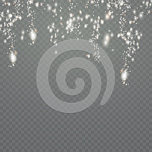 Glow light effect. Vector illustration. Christmas flash. dust