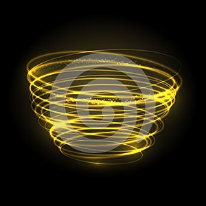 Glow light trail effect. Glowing flash trace isolated