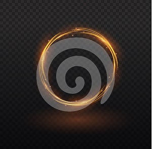 glow neon circle, ring orange flame, light swirl