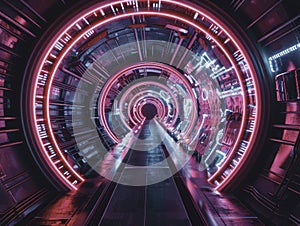 In the glow of neon a close up on the fusion of space tourism with big data analytics neurotechnology meets CRISPR gene editing photo