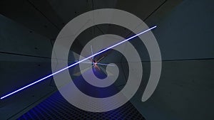 Glow neon tunnel corridor futuristic laser line cyber building