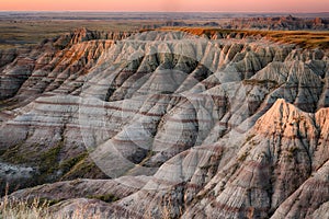 Glow of Sunrise at Badlands National Park