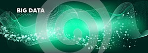 Glow Technology Pattern. Big Data Concept. Green