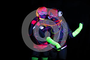 Glow uv neon disco female cyber doll
