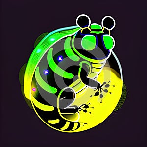 Glow Worm Animal Style Print Design Logo. Generative AI.