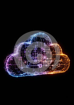 Glowing Abstract Cloud of Data and Network Connections