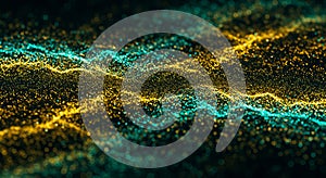 Glowing abstract data visualization particle field