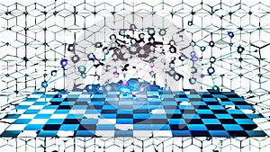 Glowing Abstract Digital Network, vector design Generative AI