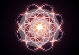 Glowing Abstract Geometric Mandala Design