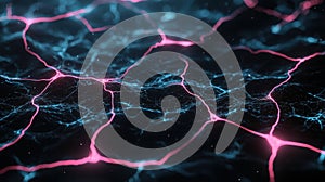 Glowing abstract neural network background
