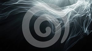 Glowing abstract particle flow creating wave motion background