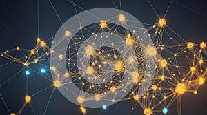 glowing, abstract representation wifi network, with nodes light connecting in complex pattern. AI Generative