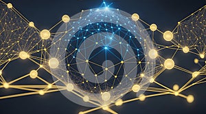 glowing, abstract representation wifi network, with nodes light connecting in complex pattern. AI Generative