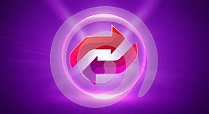 Glowing arrows in a circle indicating data exchange