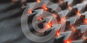 Glowing Arrows Moving Between Office Avatars During Negotiation Dialogue