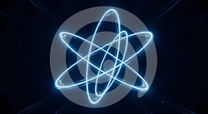 Glowing atom model in dark space