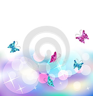 Glowing background with butterfly