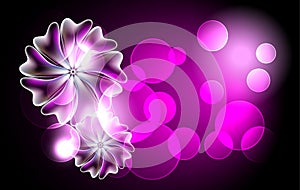 Glowing background with flowers