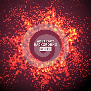 Glowing Background Halftone. Technology Concept. Vector Digital Explosion