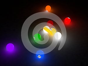 Glowing billiard balls