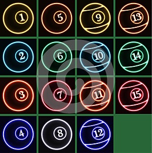 Glowing billiard balls