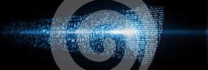Glowing Binary Code Shield Protecting a Secure Login Field in a Digital Environment