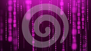 Glowing binary rain computer inside matrix numeric blur background