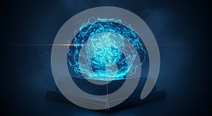 Glowing biometric fingerprint authentication security