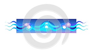 Glowing Blue Abstract Wave Light Border, vector design Generative AI