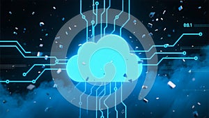 Blue Cloud Computing Digital Circuit Technology Background