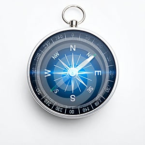 Glowing Blue Compass for Navigation and Direction