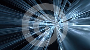 Glowing blue data flow, digital information stream, abstract technology background