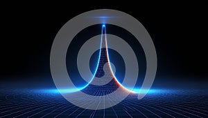 Glowing Blue, Digital Analytics Graph, Chart And Grid Pattern Background, Vector Art Illustration