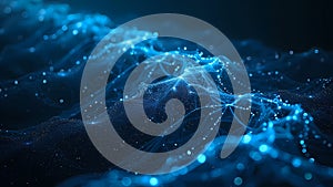 Glowing blue digital network, abstract background