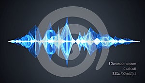 Glowing Blue Digital Sound Wave Visualization