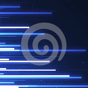 Glowing blue energy lines create a magical hi tech horizontal background