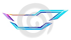 Glowing Blue Futuristic Frame for Tech Logos and UI Elements, vector design Generative AI