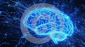 Glowing AI Brain