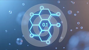 Glowing Blue Molecular Hexagon Structure Science Background