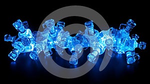 Glowing Blue Molecular Structure of Nicotinamide Mononucleotide Model