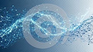 Glowing Blue Network of Interconnected Nodes and Lines technology connection