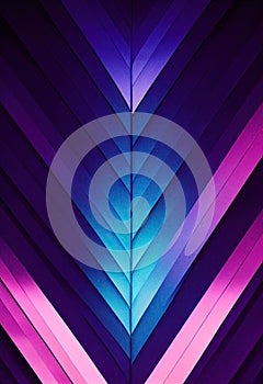 Glowing blue purple neon glowing abstract geometric background.