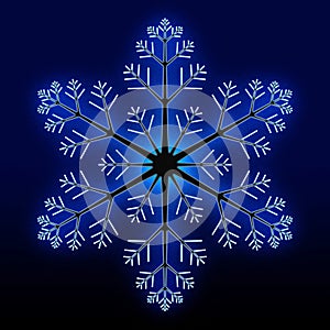 Glowing blue snowflake