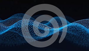 Glowing Blue Waveforms on Dark Background. Generative AI
